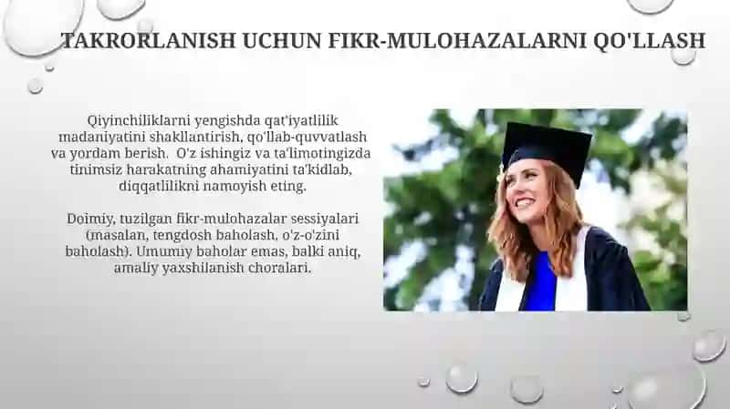 Mavzu: Oʻquvchilarni muvaffaqiyat-qat'iyat va mehnatga tarbiyalash usullari 4