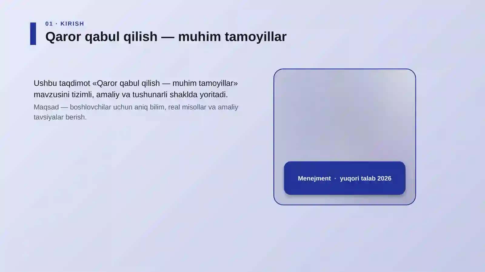 Qaror qabul qilish — muhim tamoyillar 4