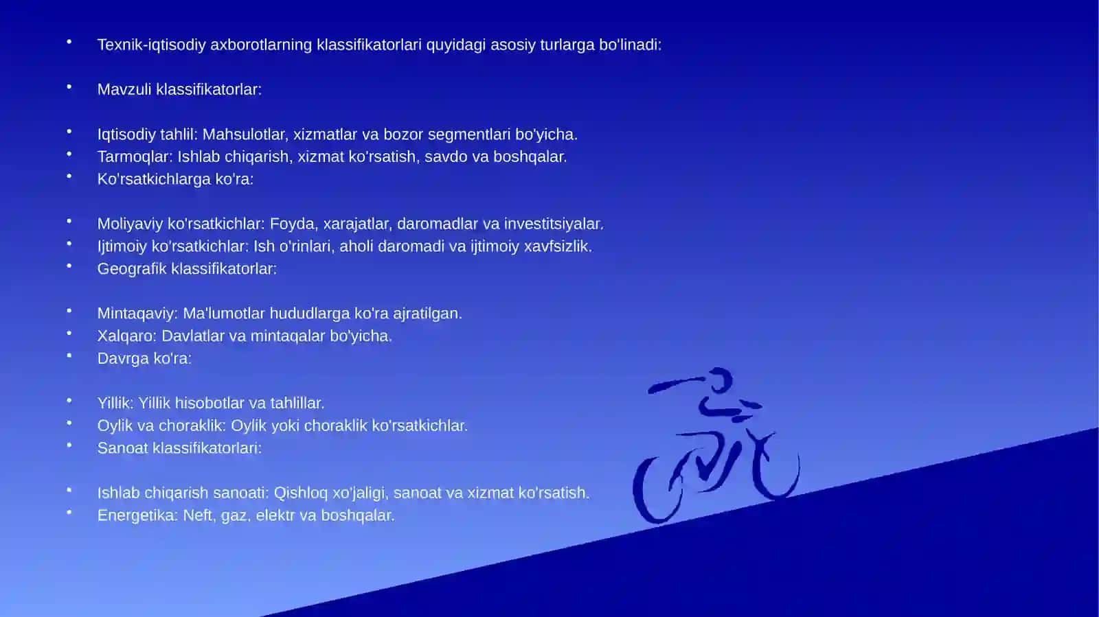 TЕXNIK-IQTISODIYAXBOROTLARKLASSIFIKATORLARIVA IQTISODIY HUJJATLAR TIZIMINI LOYIHALASHTIRISH 4