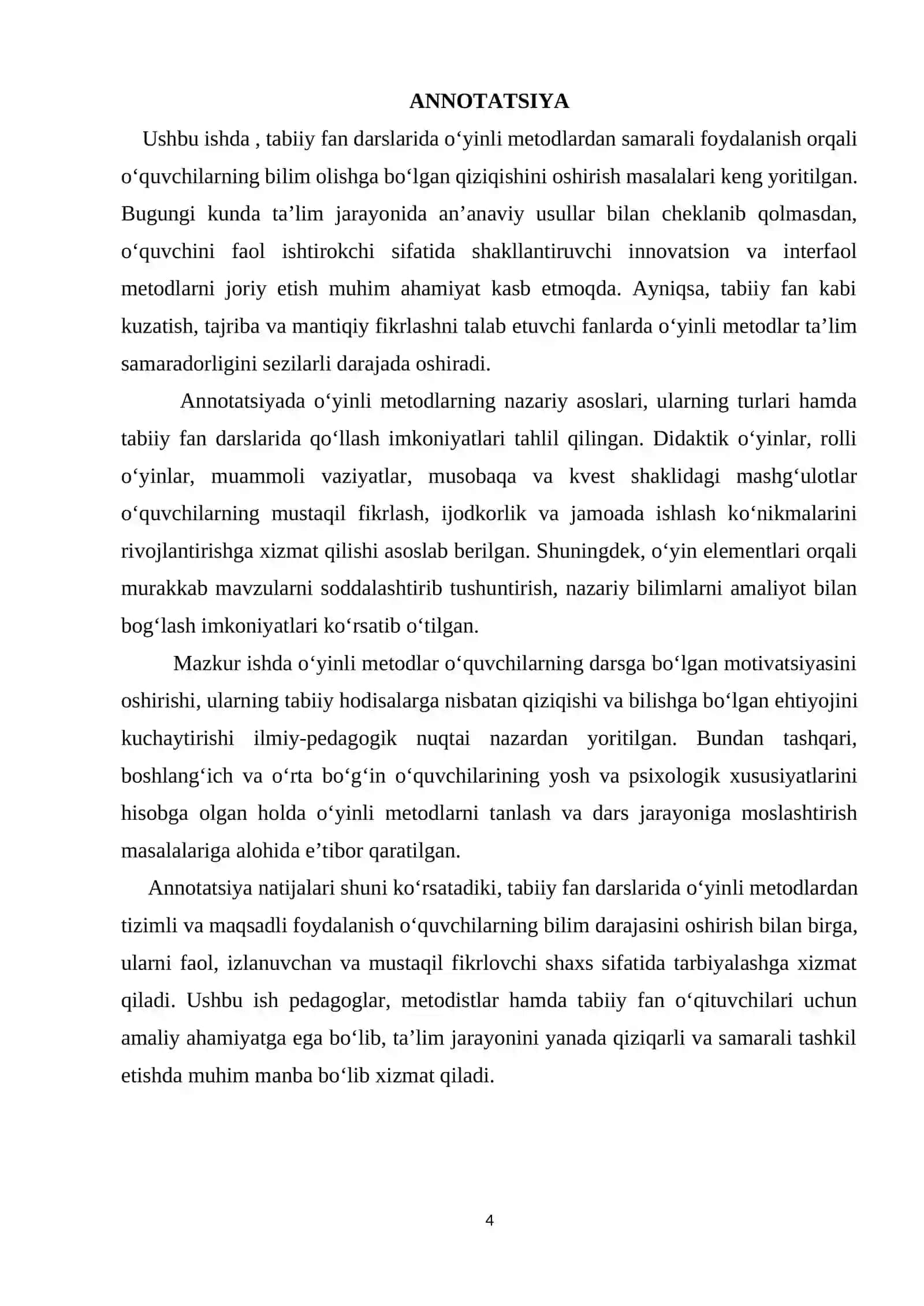 Tabiiy fan darslarida o‘yinli metodlar orqali o‘quvchilarning qiziqishini oshirish 4