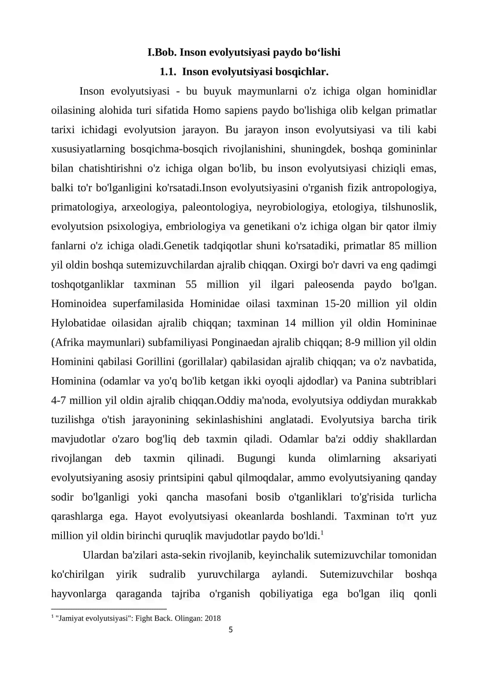 Inson evolyutsiyasi masalasi 4