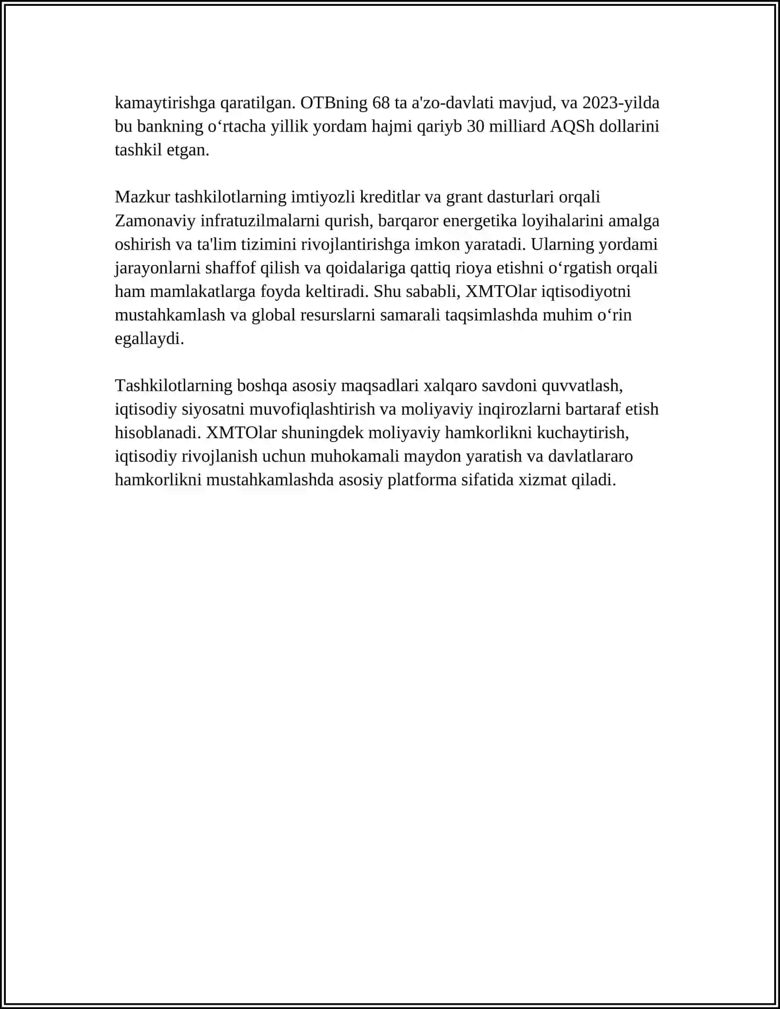 Jahon moliya tashkilotlari 4