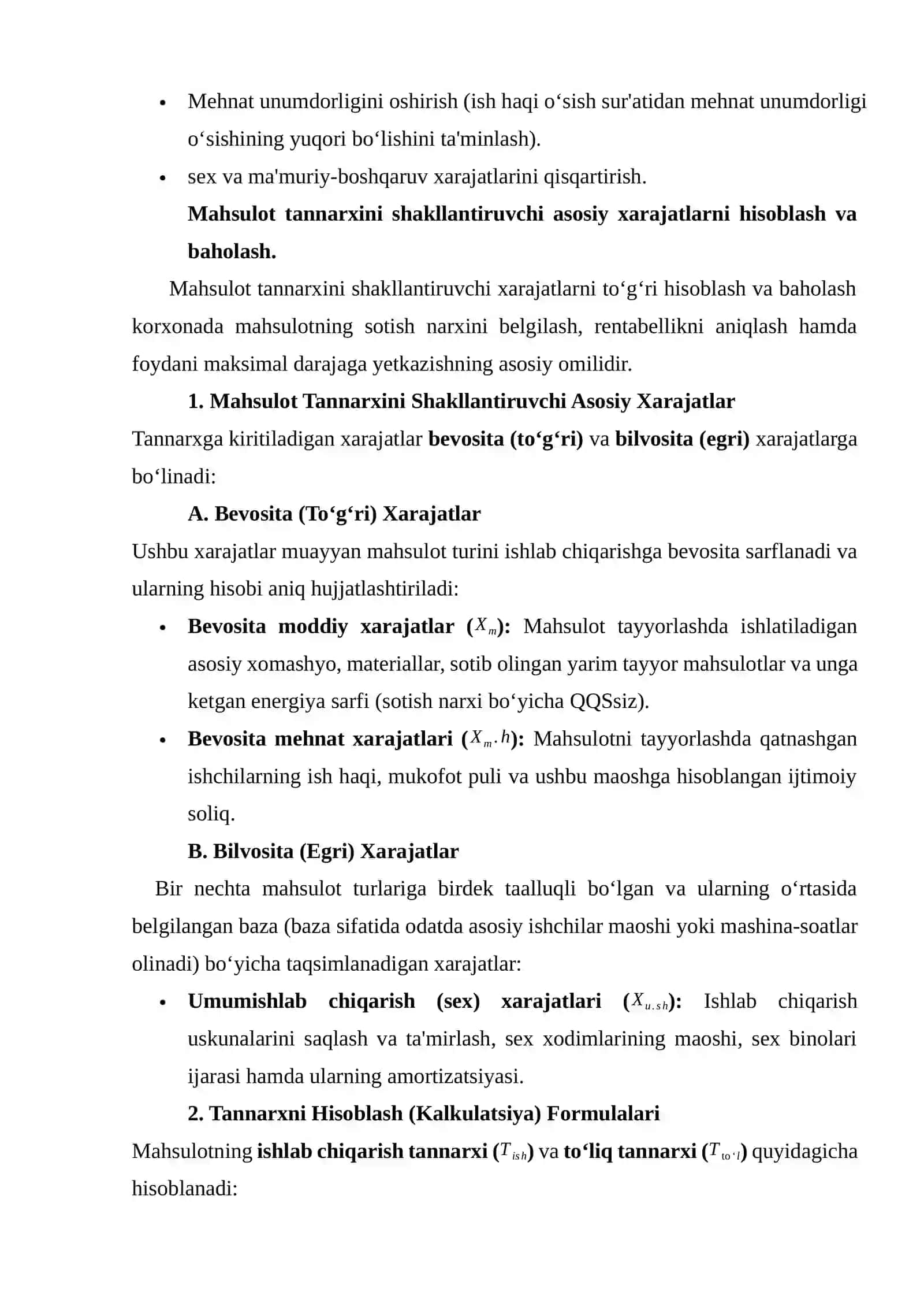 Korxonada ishlab chiqarish xarajatlarini optimallashtirish va tannarxni pasaytirish rezervlarini topish bo'yicha hisob-kitoblar qilish 4
