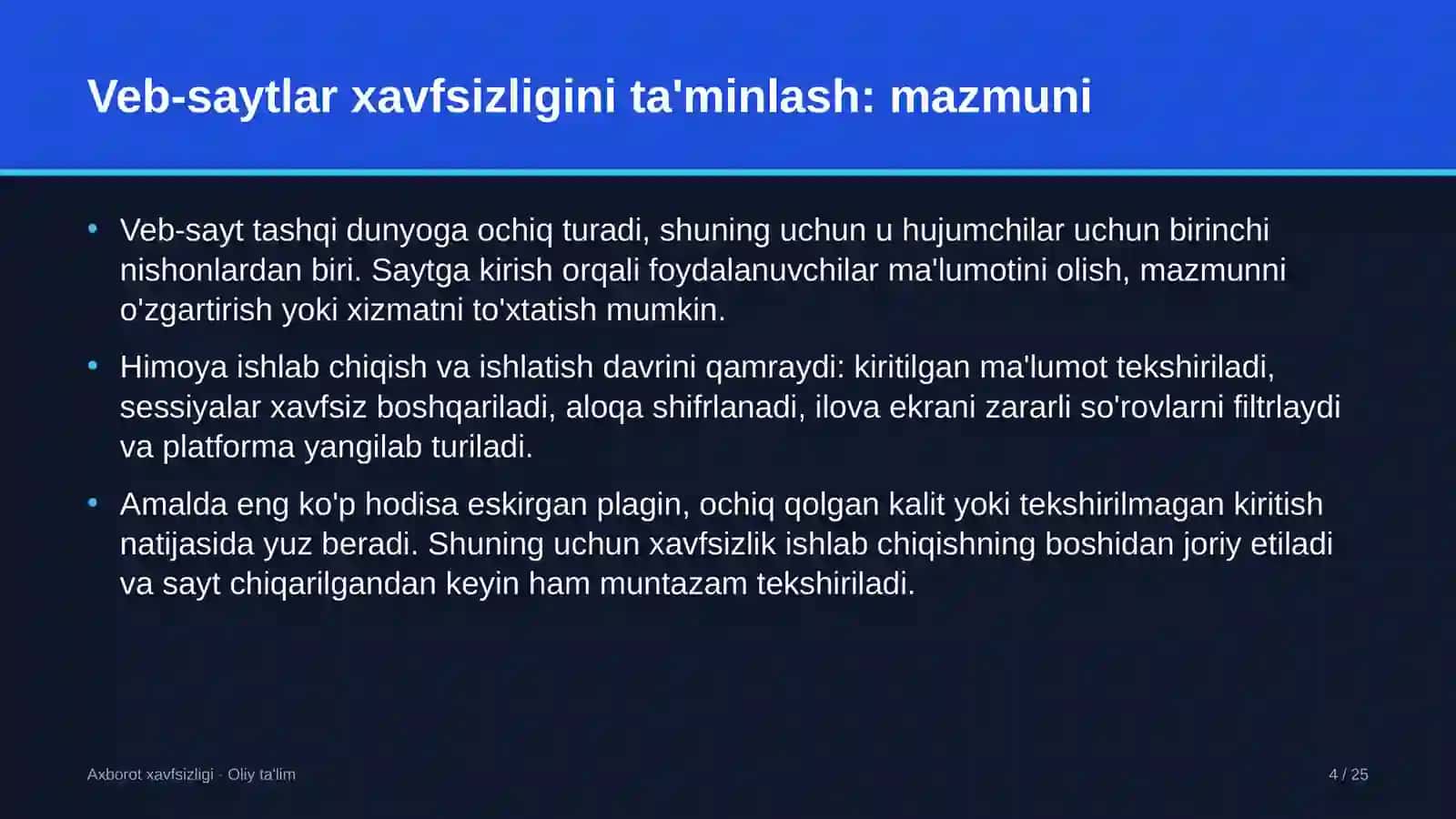Ko'chatchilik xo'jaliklarida veb-saytlar xavfsizligini ta'minlash 4