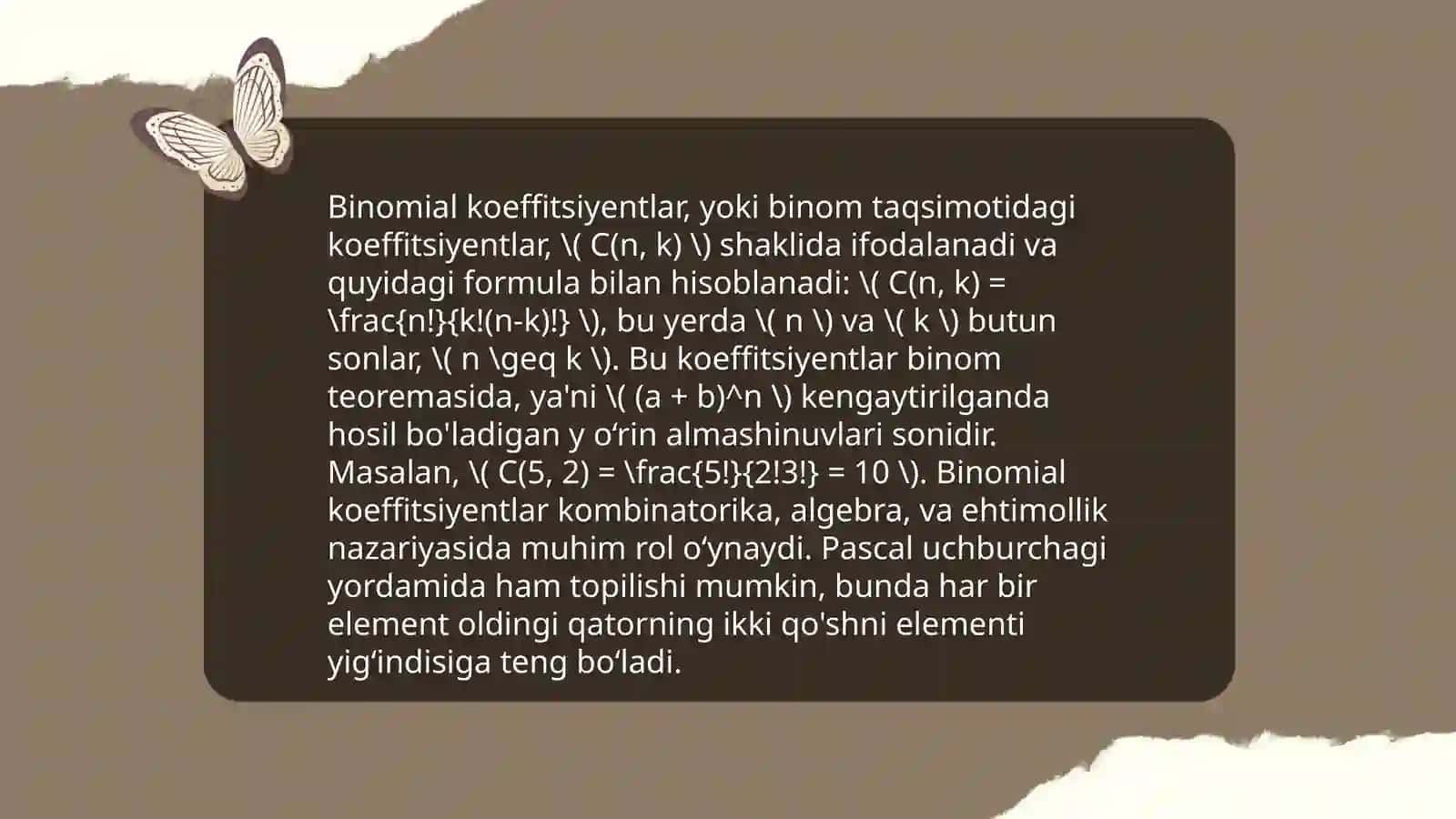 Kombinatorika mavzusidagi formulalar yordamida yechiladigan masalalar tuzish 4