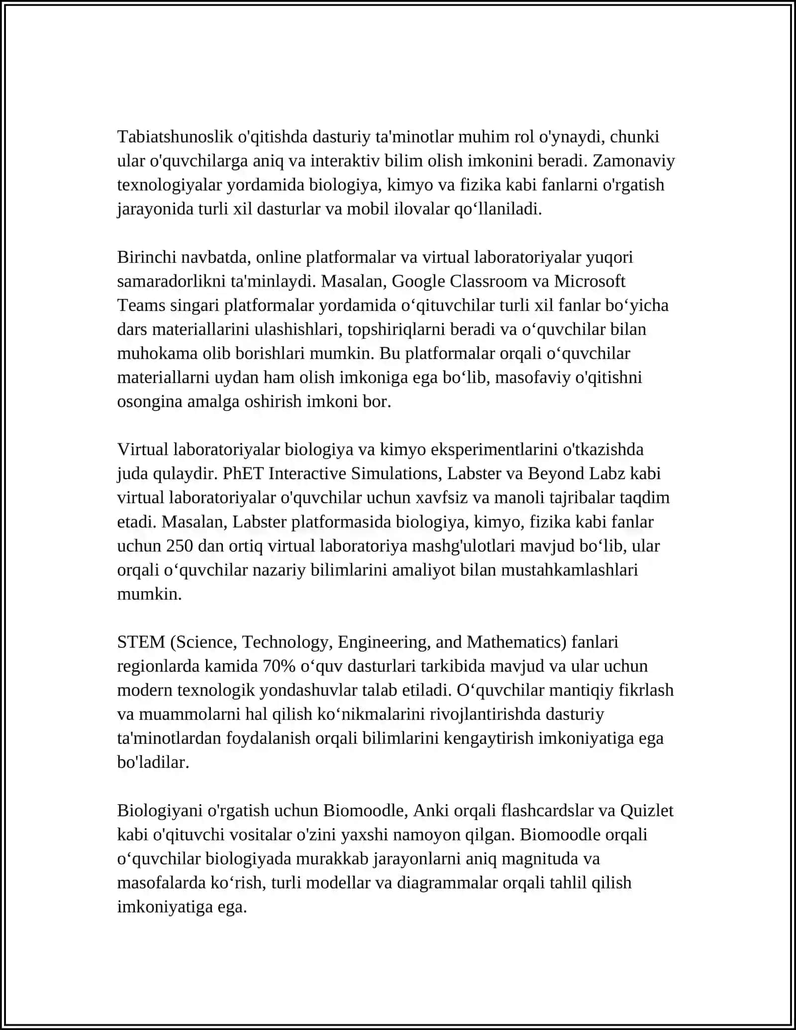 BOSHLANG'ICH SINF O'QUVCHILARIDA TABIATSHUNOSLIK FANIDA TASAVVUR VA TUSHUNCHALARNI SHAKLLANTIRISHDA AXBOROT TEXNOLOGIYALARIDAN FOYDALANISH 4