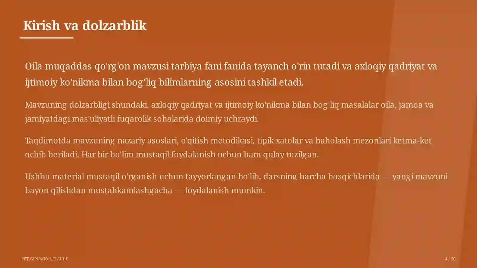 Oila muqaddas qo'rg'on (5-sinf) 4