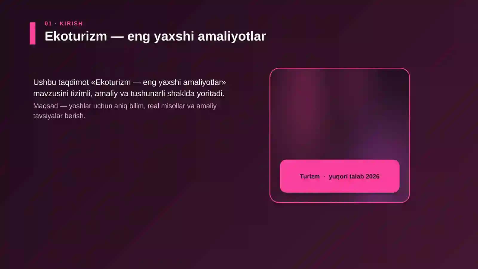 Ekoturizm — eng yaxshi amaliyotlar 4