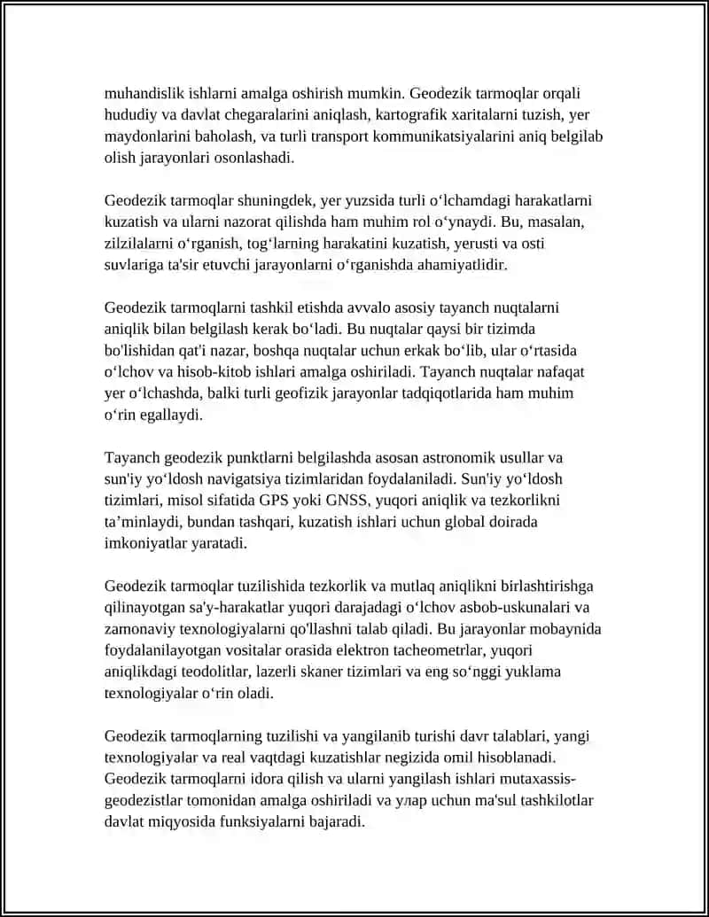GEODEZIK TARMOQLAR 4