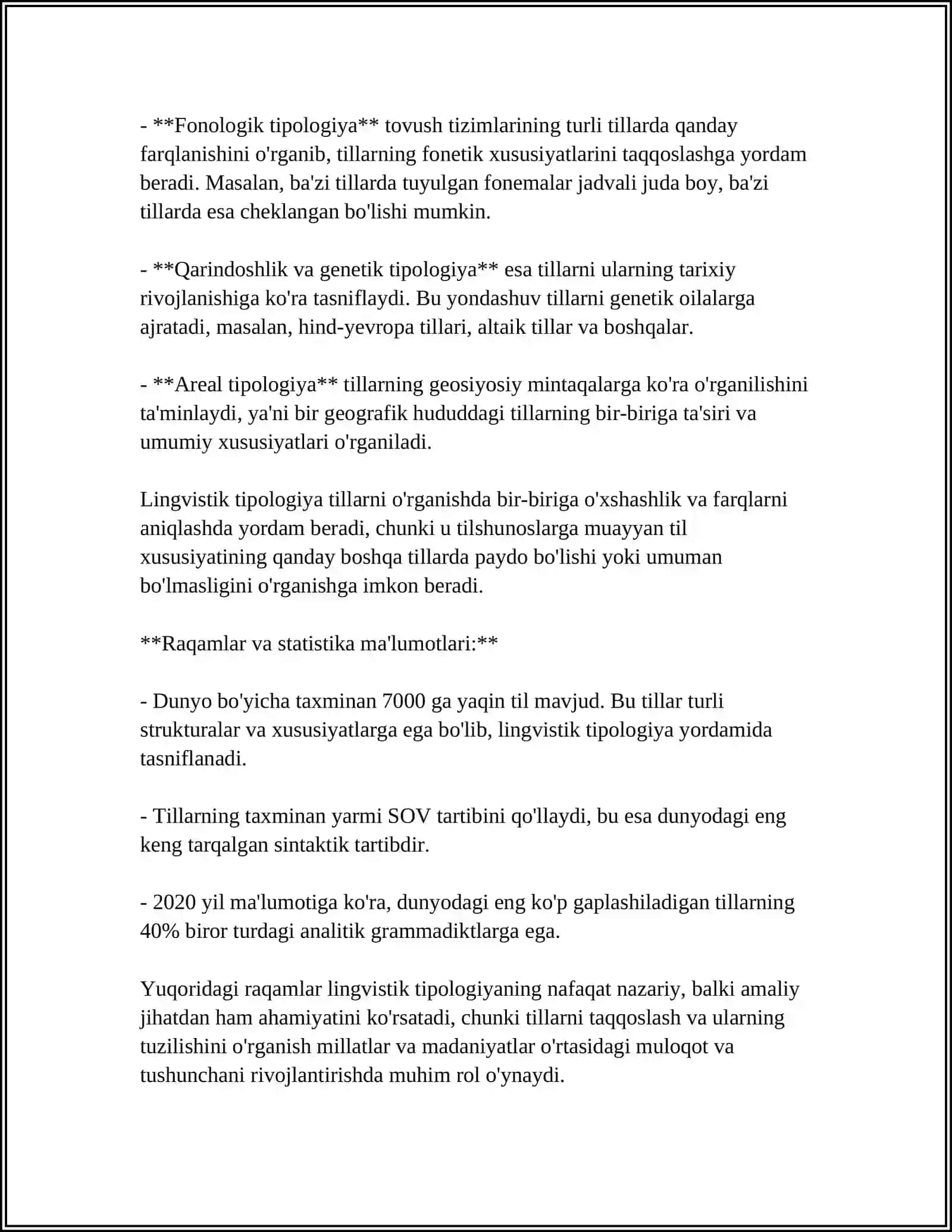 LINGVISTIK TIPOLOGIYA VA BU BORASIDAGI MAVJUD NAZARIYALAR 4