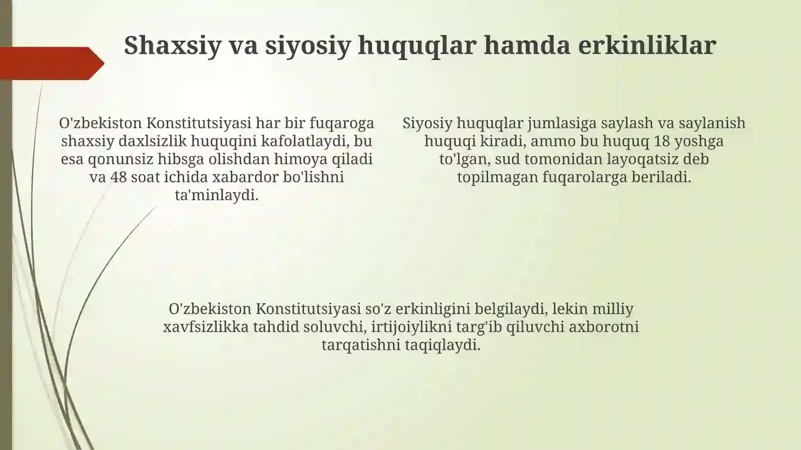 Oʻzbekiston Respublikasi Konstitutsiyasida inson huquqlari va burchlari 4