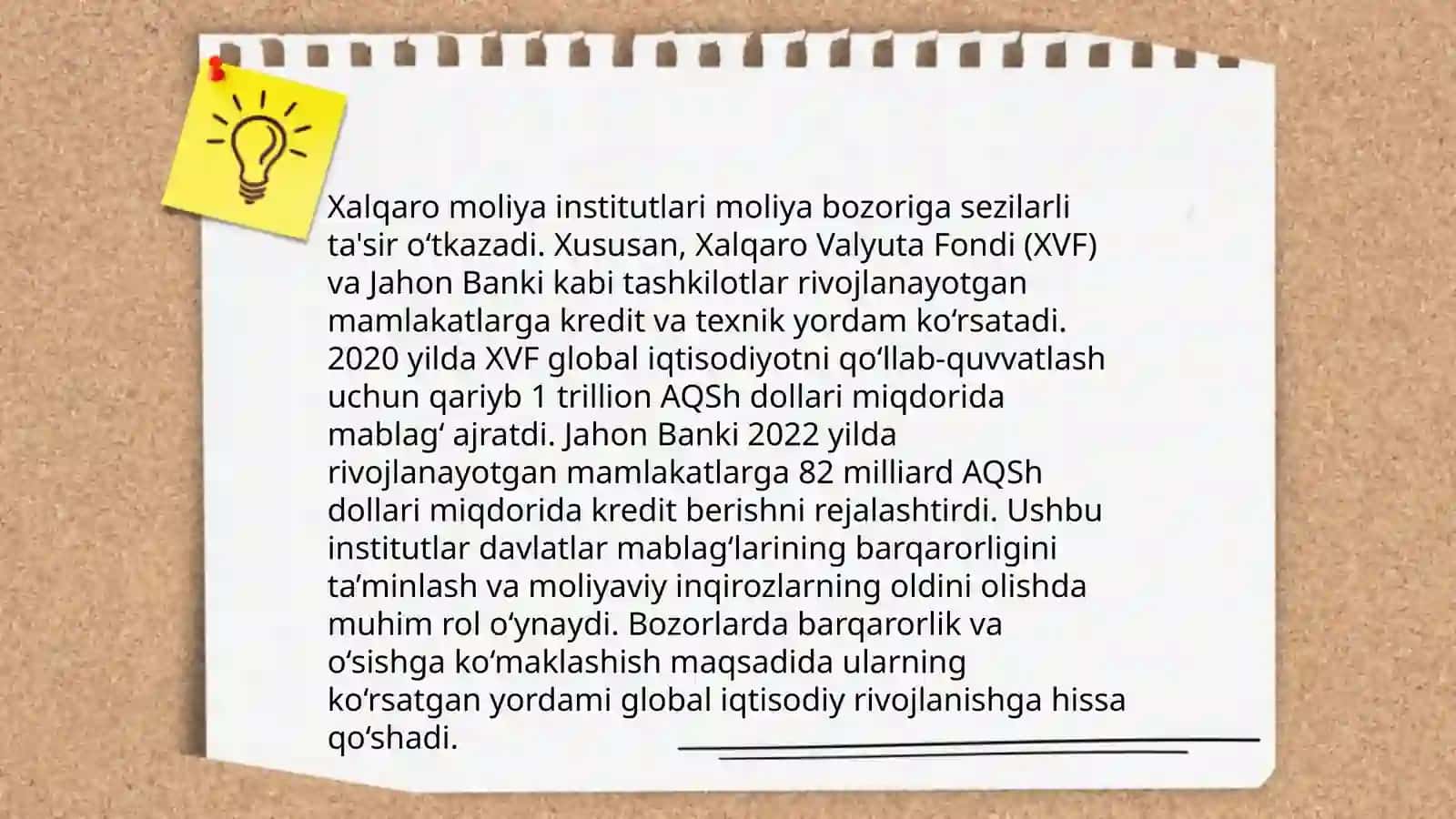 Davlat xalqaro moliya institutlarining moliya bozoridagi faoliyati va o'rni 4