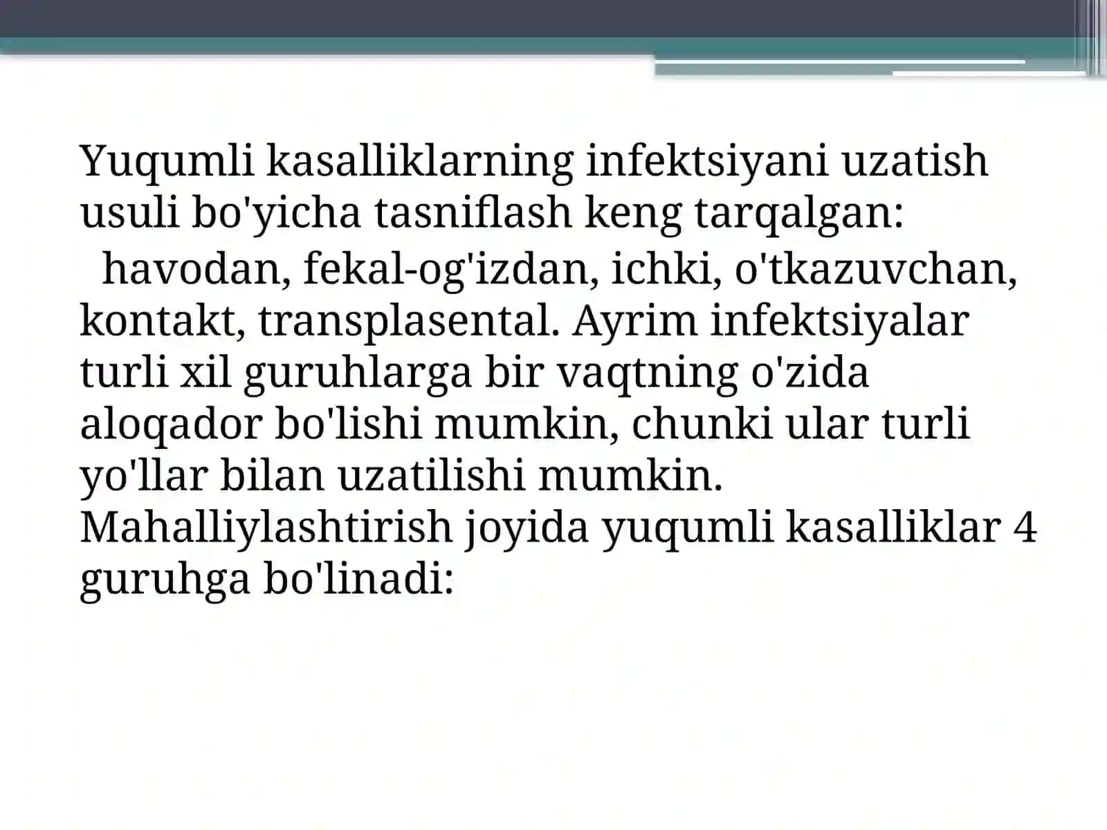 YUQUMLI ICHAK KASALLIKLARI,ICHAK TAYOQCHASIOVQATDAN ZAHARLANISHNI KELTIRIB CHIQARUVCHI MIKROORGANIZMLAR 4