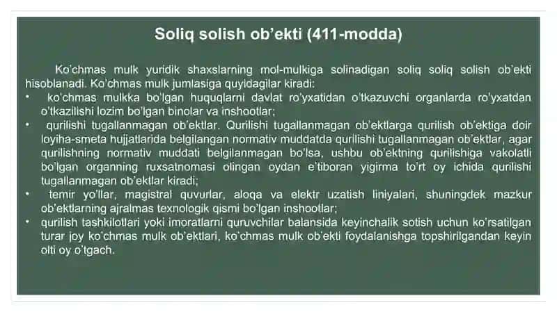 Yuridik shaxslardan olinadigan MOL-MULK SOLIG`I 4