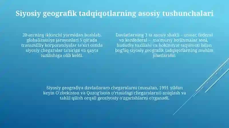 Siyosiy geografik tadqiqotlar 4