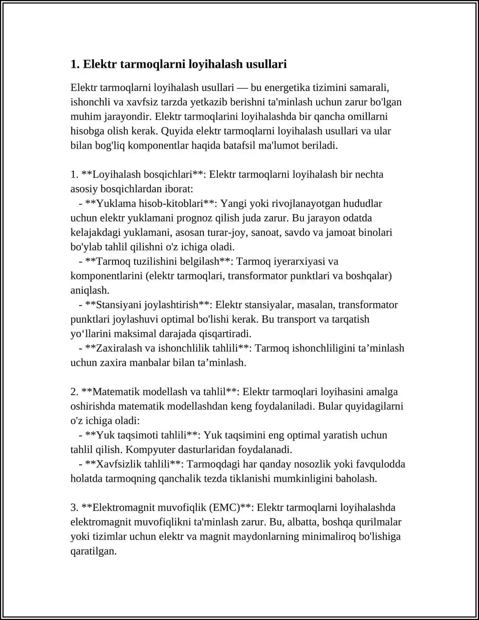 ISSIQLIK ELEKTR MARKAZLARI CHIZMASIDA TARMOQ KIRGAZGICHLARI 4