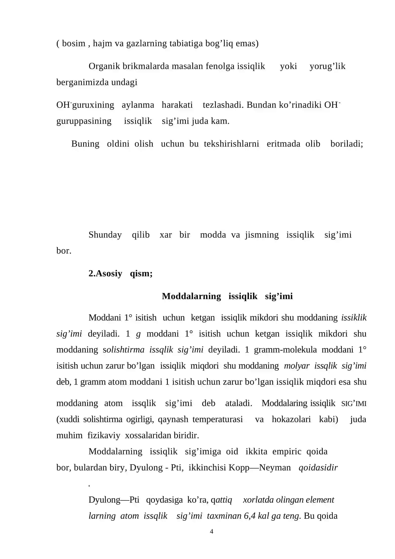 Issiqlik sig’imi 4