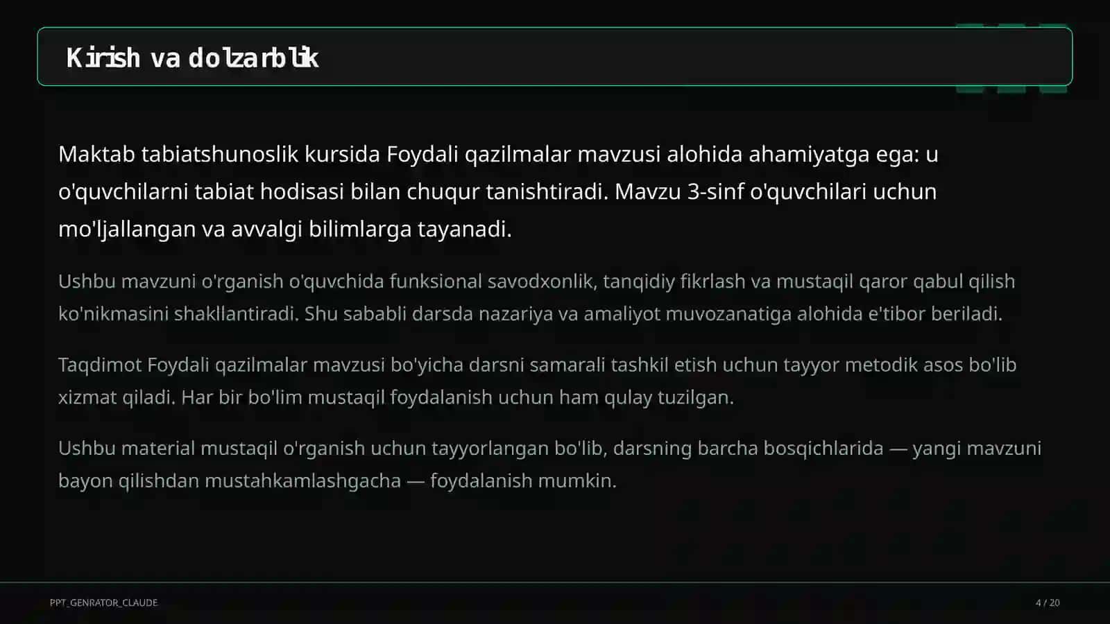 Foydali qazilmalar (3-sinf) 4