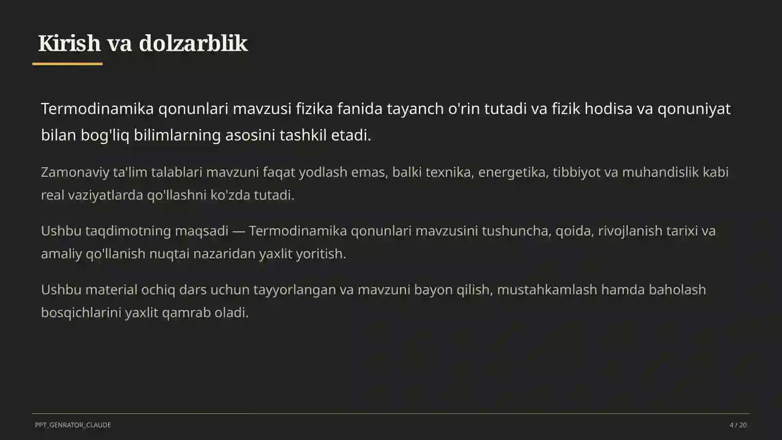 Termodinamika qonunlari (10-sinf) 4