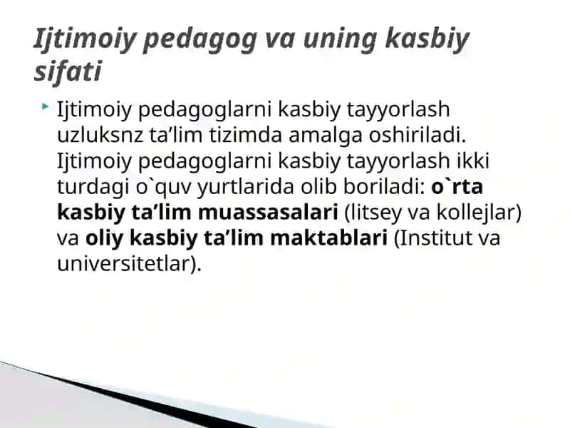 Pedagogning ijtimoiy-kasbiy faoliyati va ijtimoiy pedagogik texnologiyalar 4