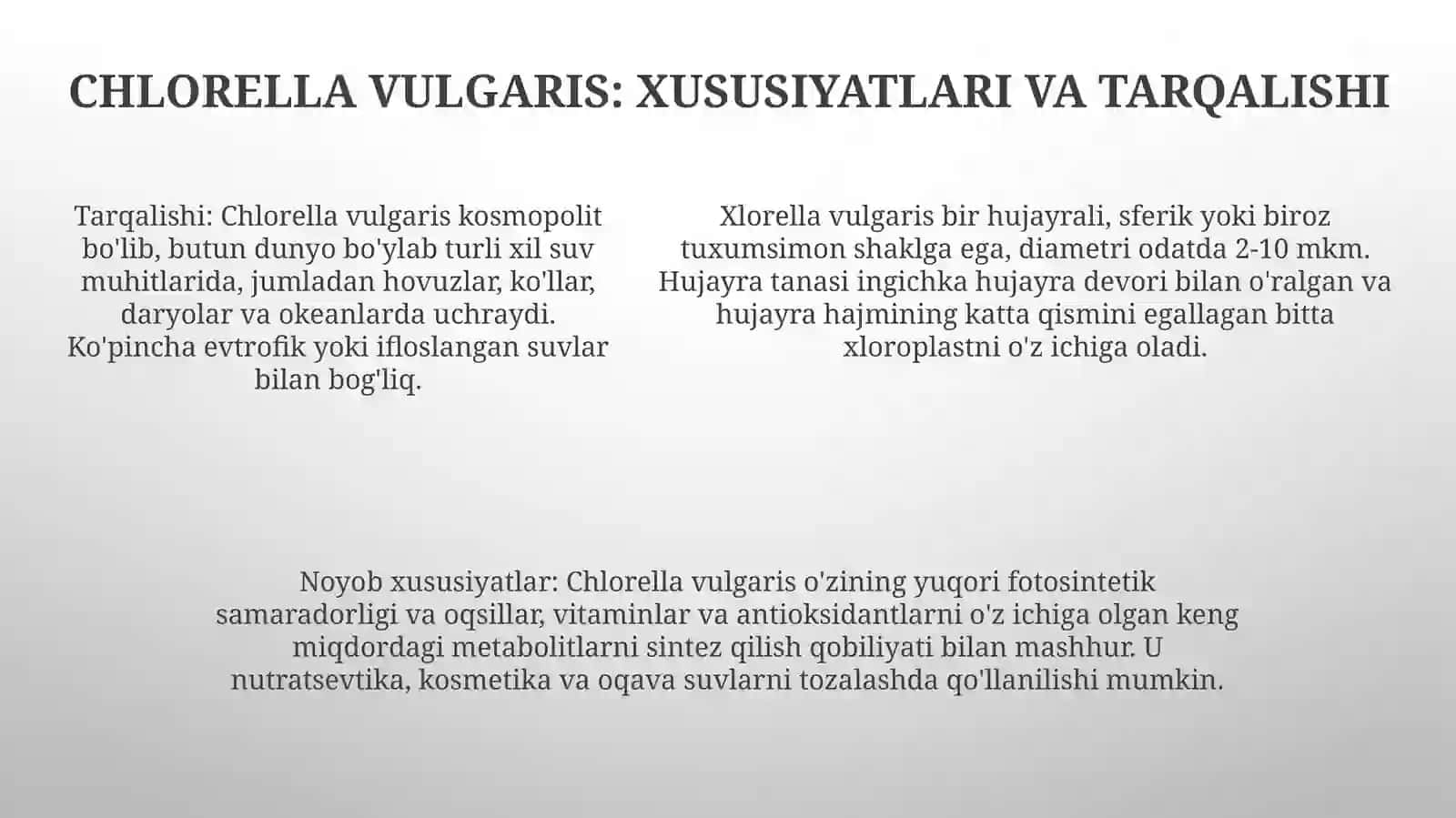 Yashil Suvo'Tlar Bo'Limining O'Zbekistonda Tarqalgan Turlari Va Ularning O'Ziga XosXususiyatlari 4