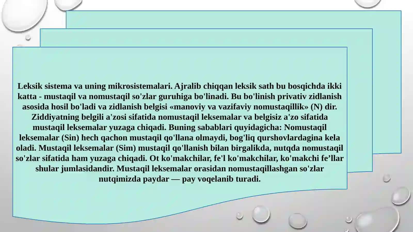 Leksikaning sistem tabiati. Leksik ziddiyatlar 4