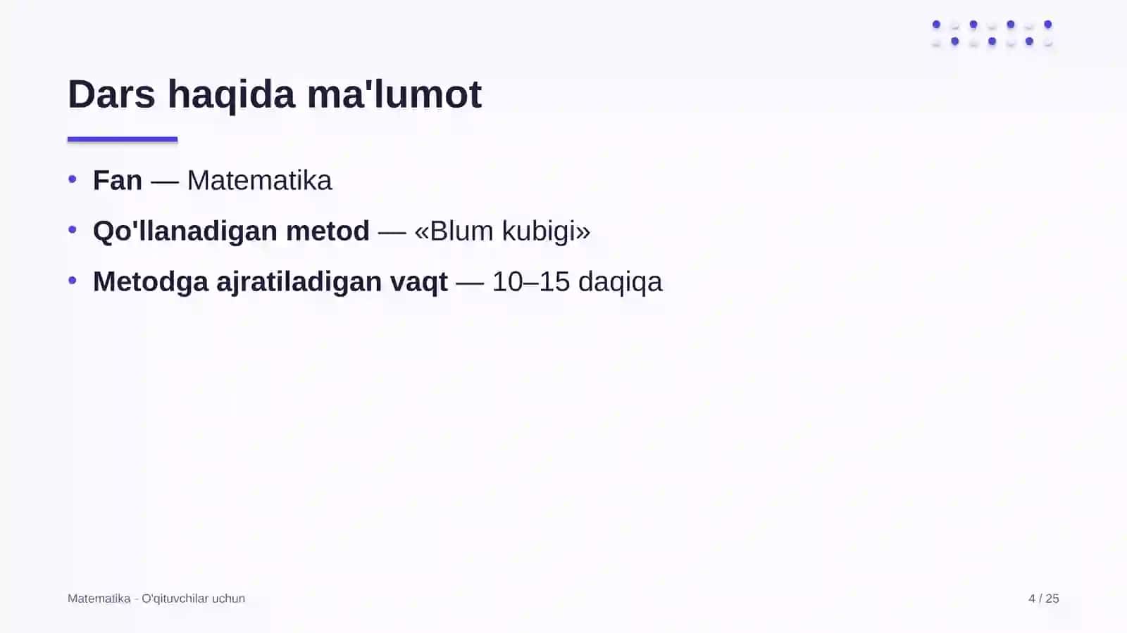 matematika darslarida blum kubigi metodidan foydalanish 5949 4