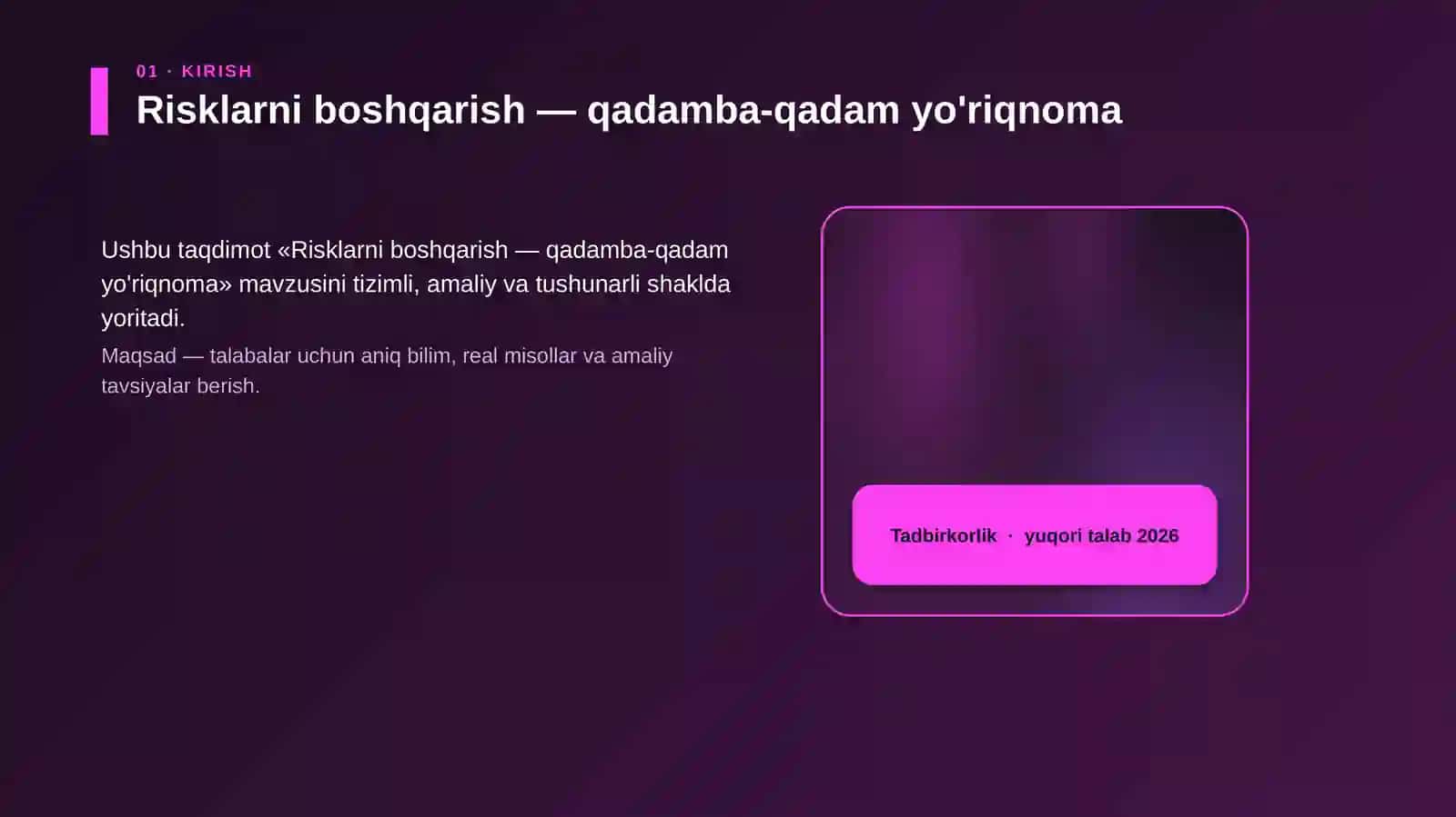 Risklarni boshqarish — qadamba-qadam yo'riqnoma 4