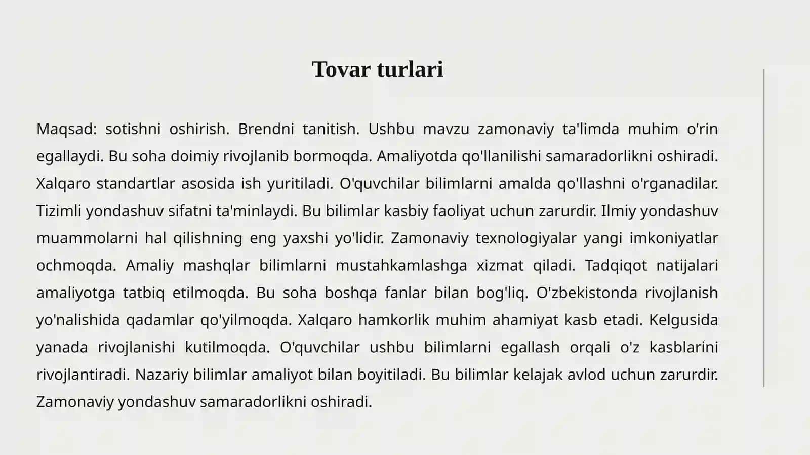 Tovar siyosati 4