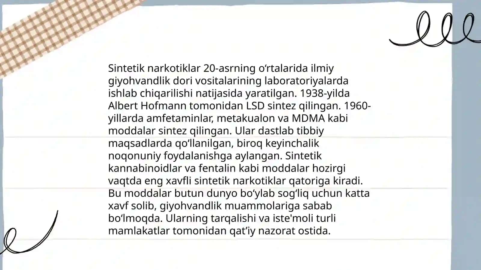 Tabiiy va sintetik narkotik vositalar. Foydasi va zarari 4