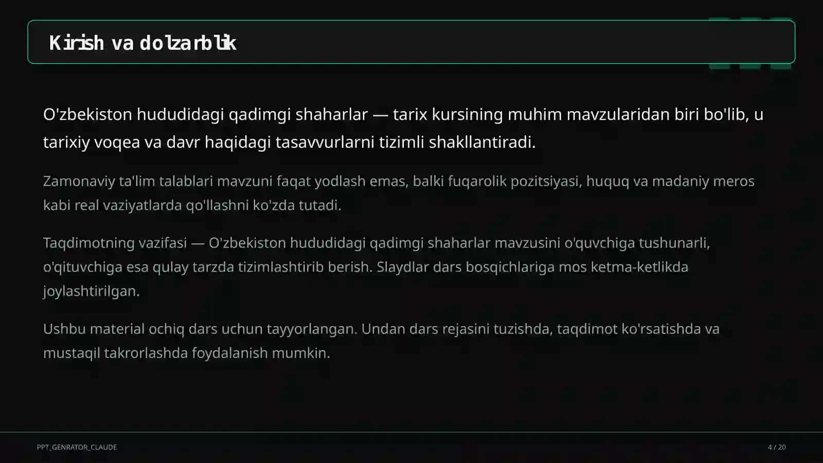 O'zbekiston hududidagi qadimgi shaharlar (5-sinf) 4
