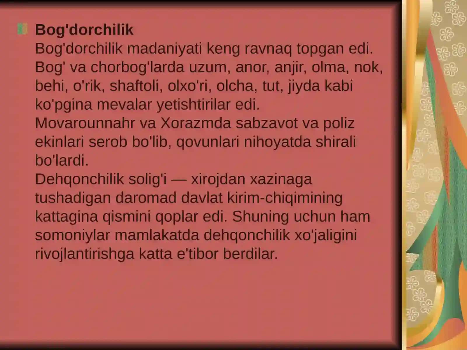 Somoniylar davrida ijtimoiy-iqtisodiy hayot 4