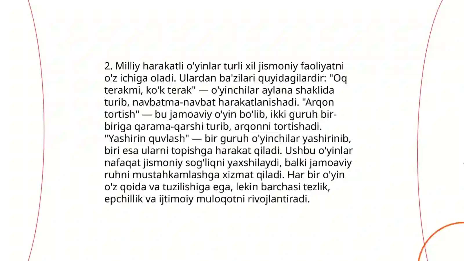 Milliy harakatli o'yinlar tarixi va qisqacha tushuncha turkumlari rivojlanishi va pedagogik ahamiyati 4