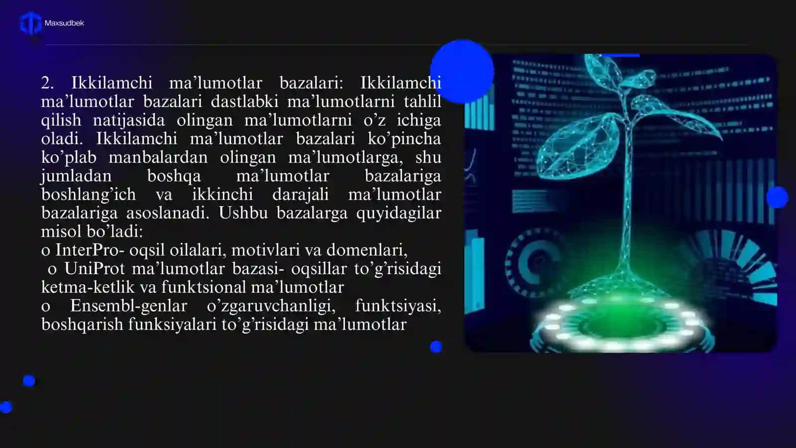 Zamonaviy bioinformatsion ma’lumotlar bazalari 4