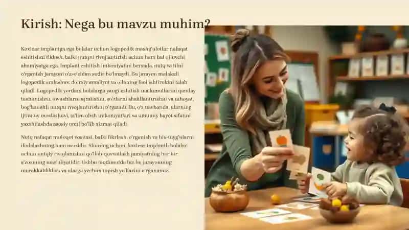 Koxlear Implantli Bolalar Bilan Logopedik Mashg'ulotlarni Tashkil Etish 4
