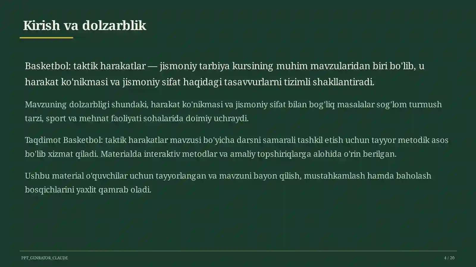 Basketbol: taktik harakatlar (8-sinf) 4