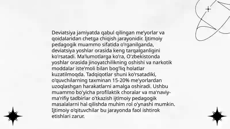 Meyordan ogʻish va deviatsiya ijtimoiy pedogik muammo sifatida 4