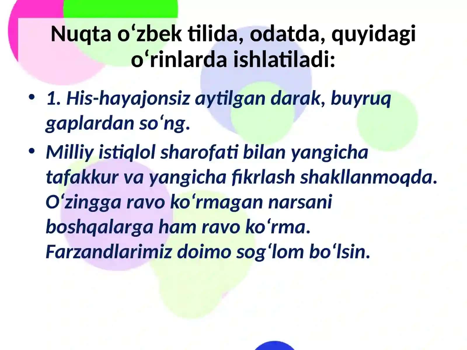 Nuqtatinish belgisi va uning ishlatish 4