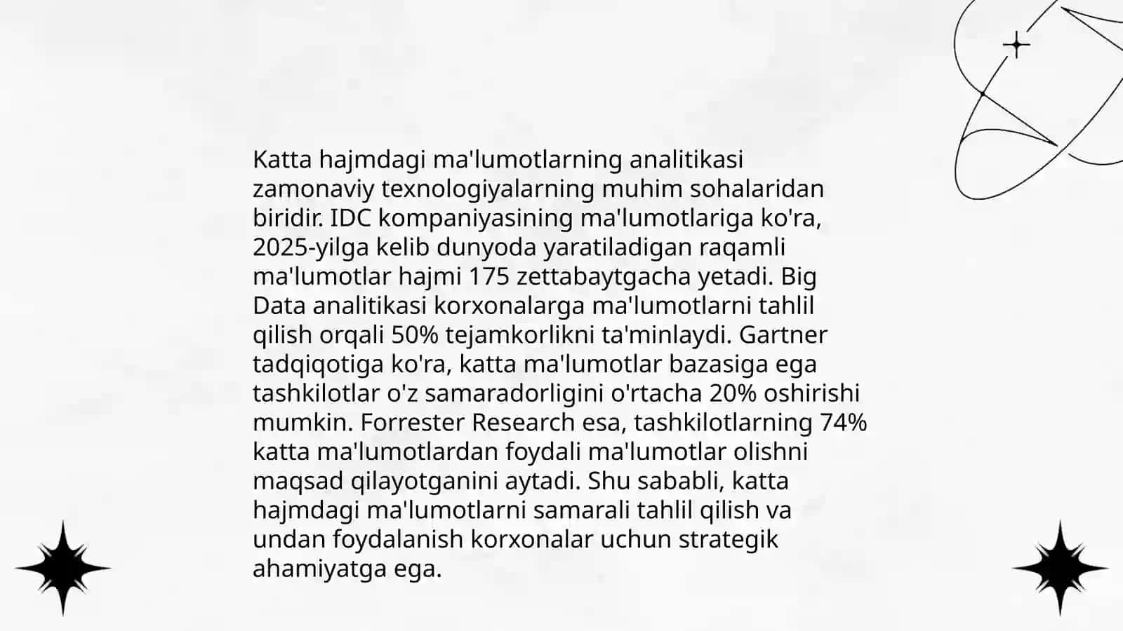 Sonli malumotlarni qayta ishlash texnologiyasi 4