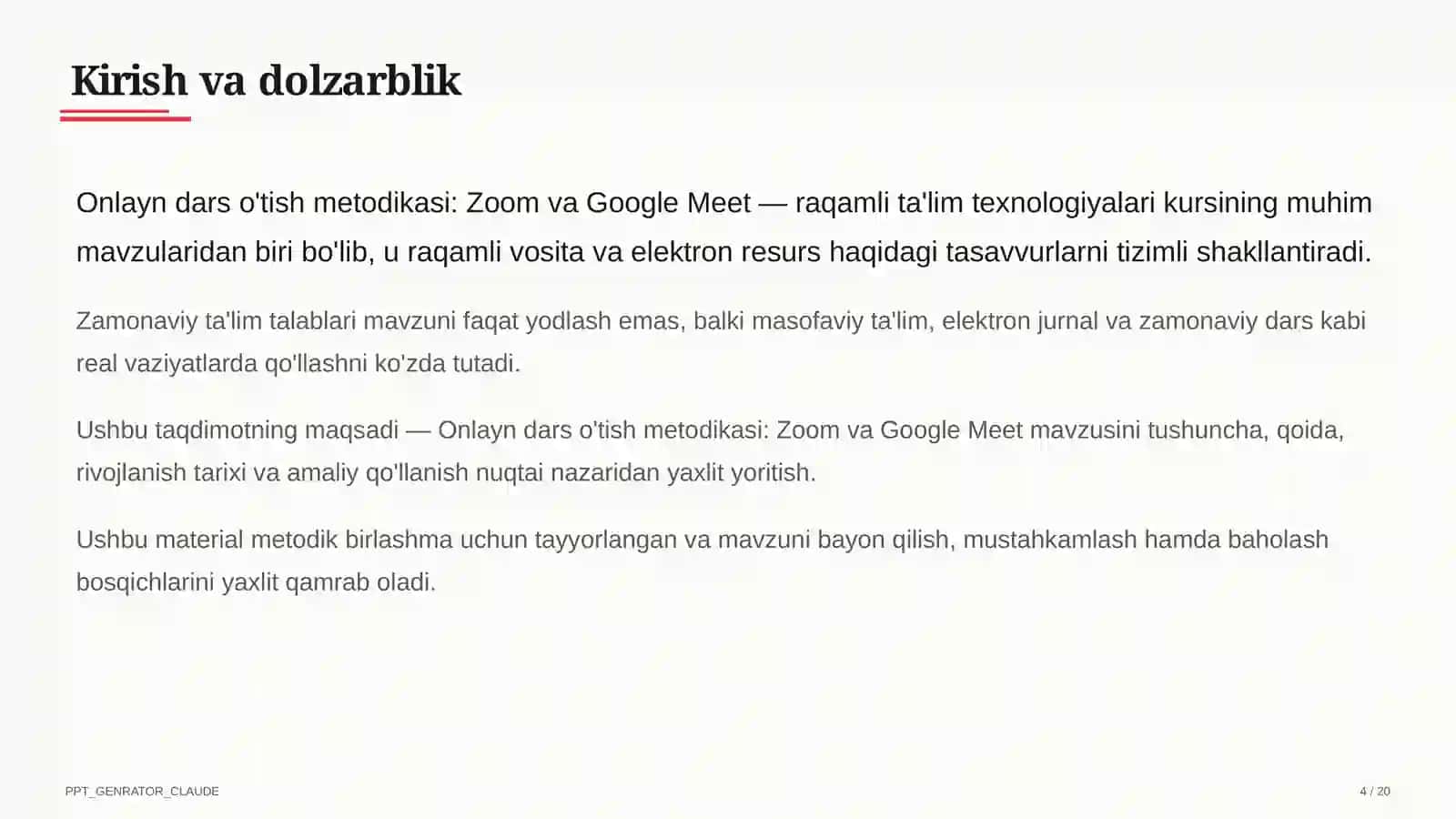 Onlayn dars o'tish metodikasi: Zoom va Google Meet 4