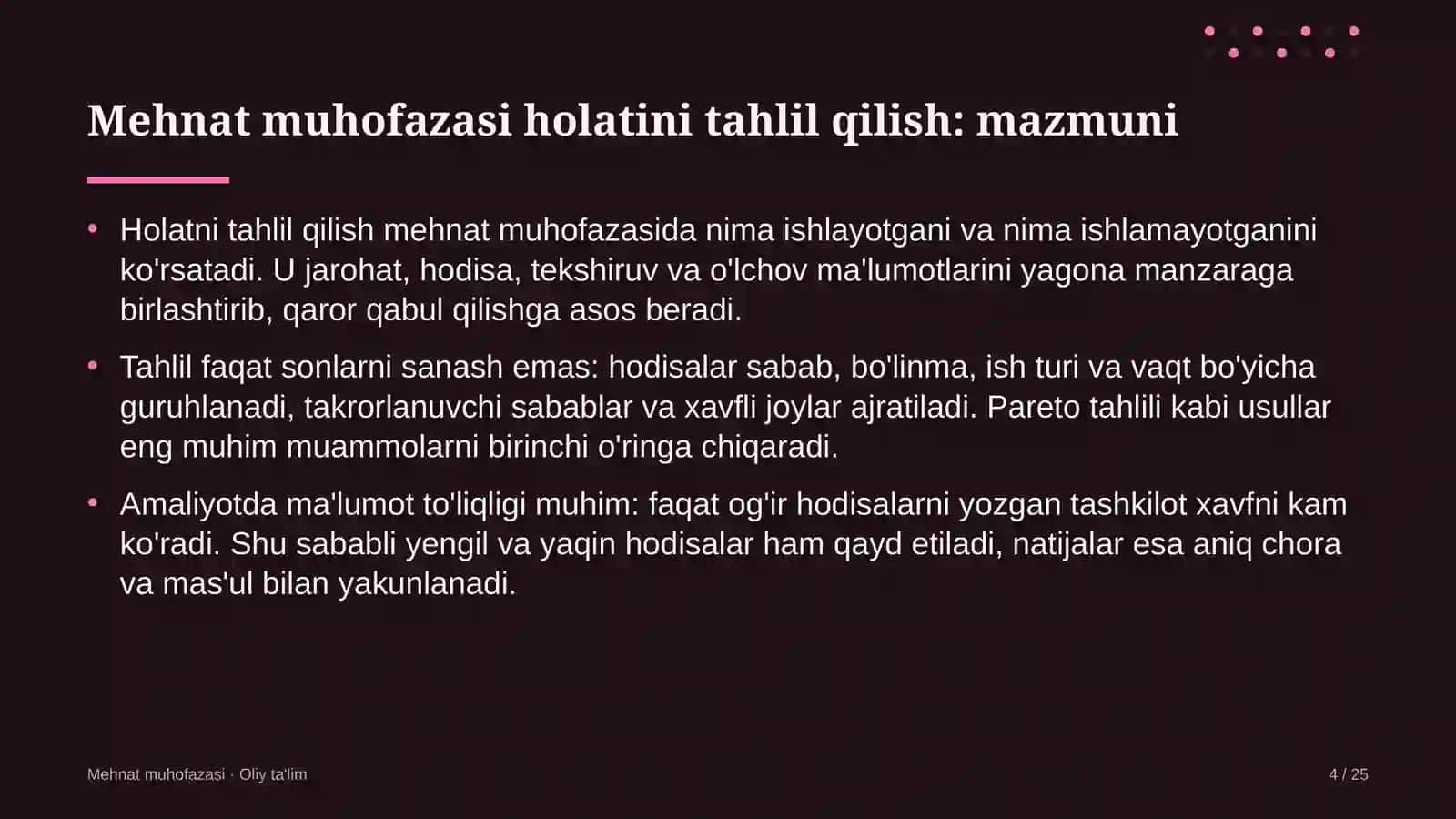 Davlat fuqarolik xizmatida mehnat muhofazasi holatini tahlil qilish 4