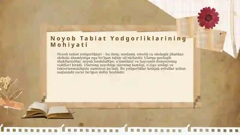 Noyob Tabiat Yodgorliklari: Mohiyati va Ahamiyati 4
