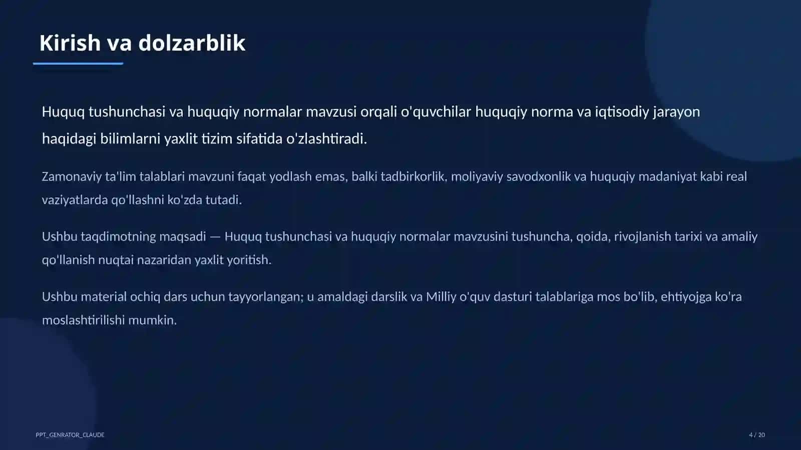 Huquq tushunchasi va huquqiy normalar (9-sinf) 4