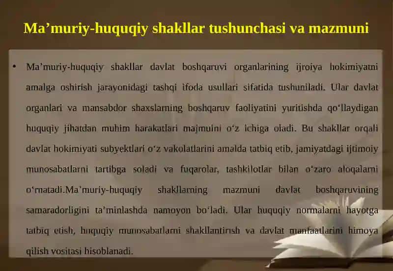 Ma’muriy-huquqiy shakllar tushunchasi 4