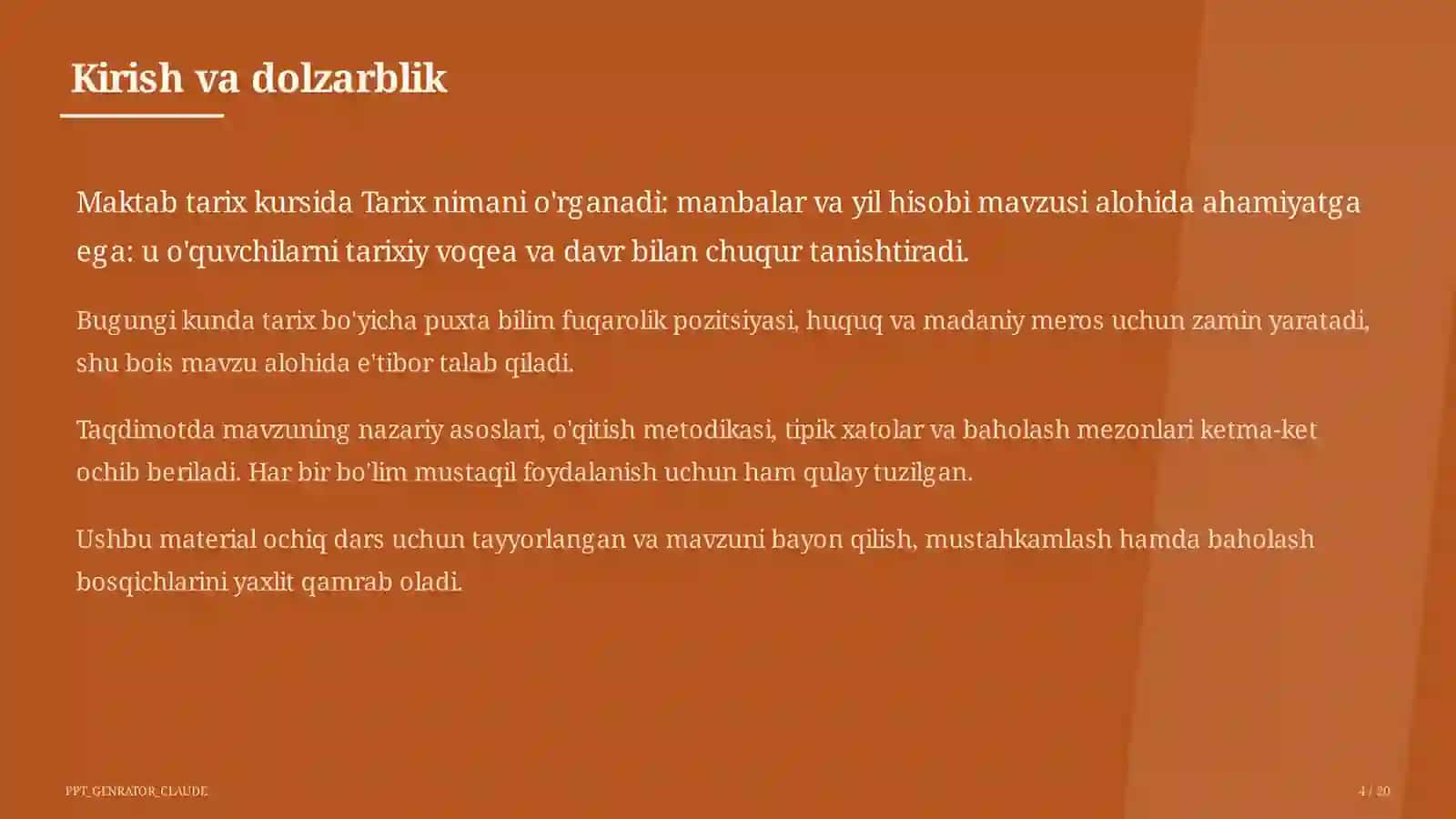 Tarix nimani o'rganadi: manbalar va yil hisobi (5-sinf) 4