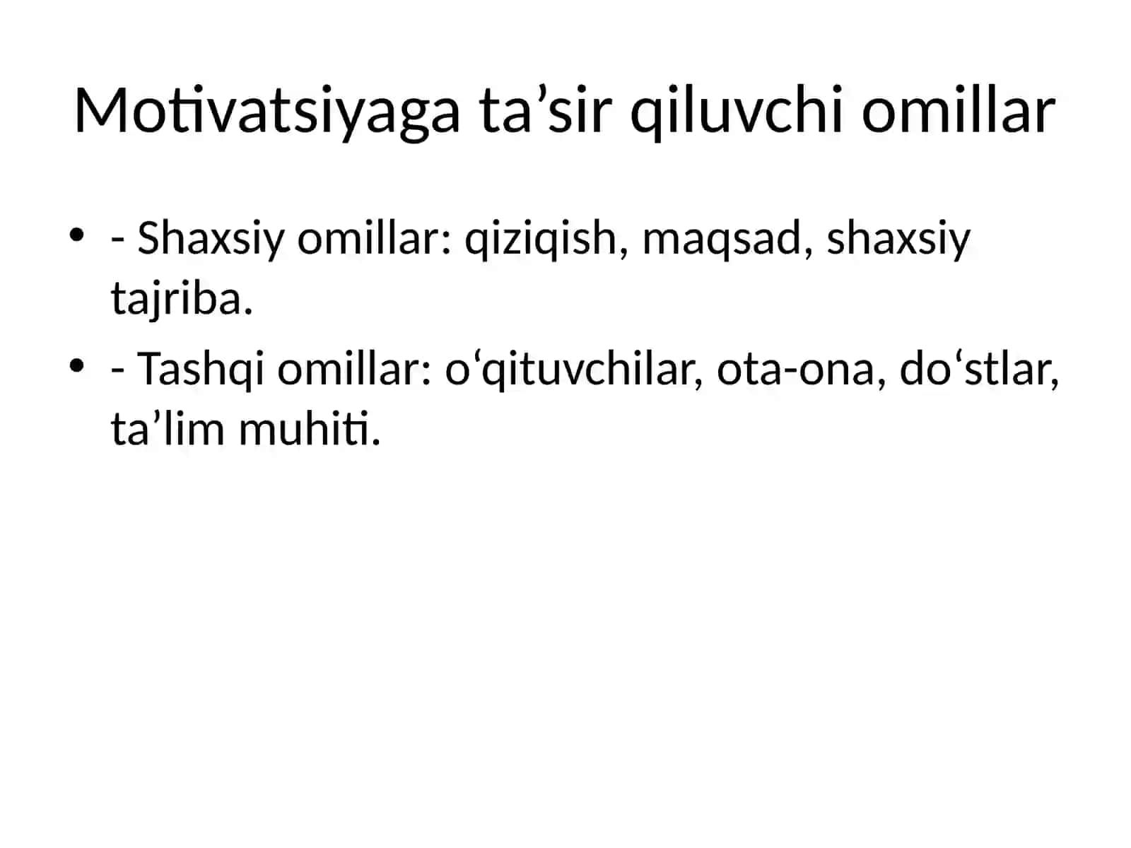 O‘quv  motivatsiyasi va  uni boshqarish muammosi 4