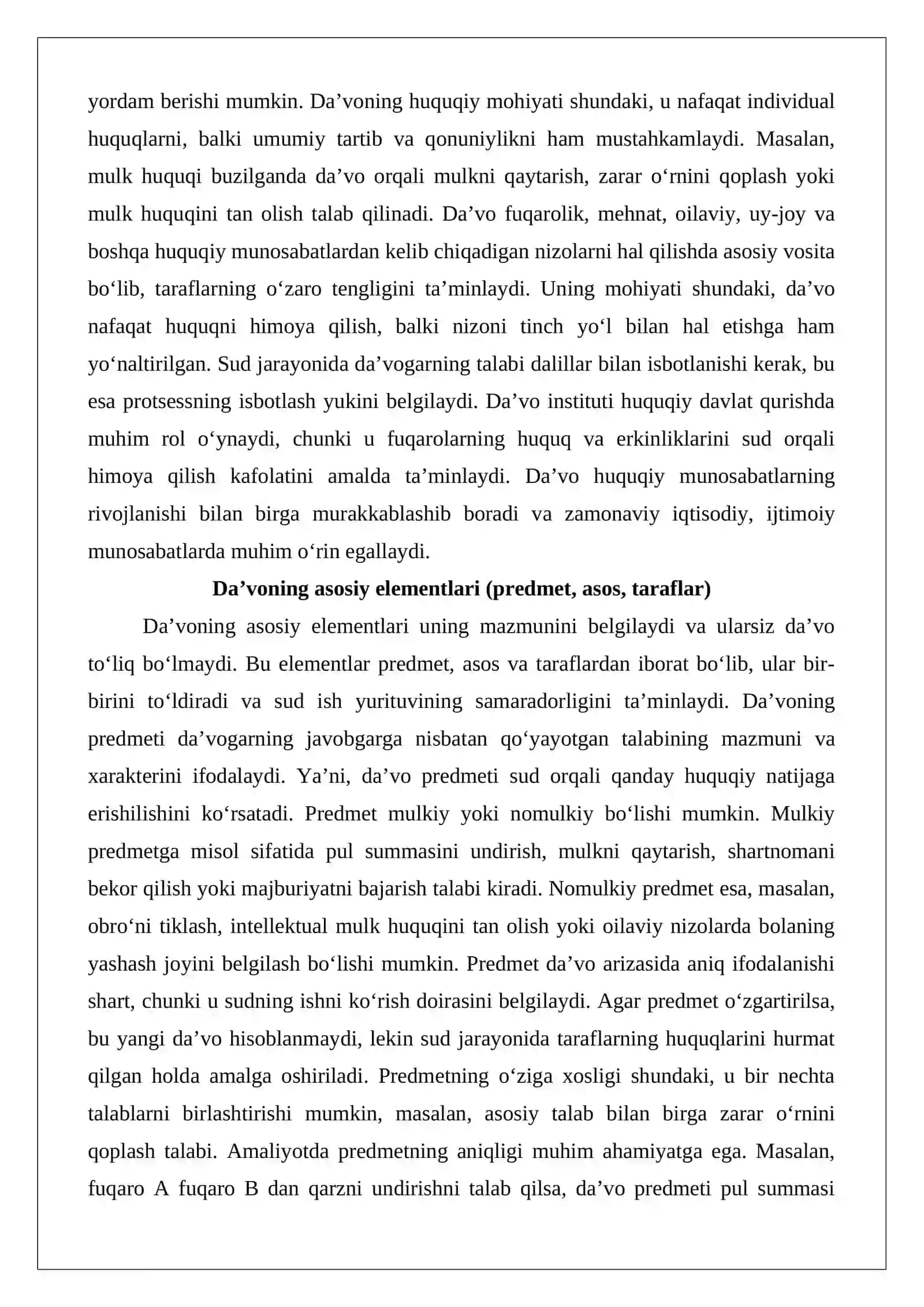 Da'vo uning elementlari va turlari 4