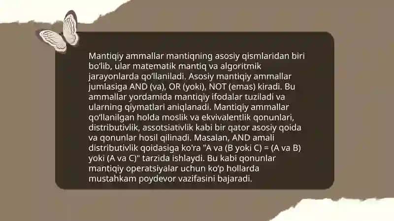 Mantiqiy amallar 4