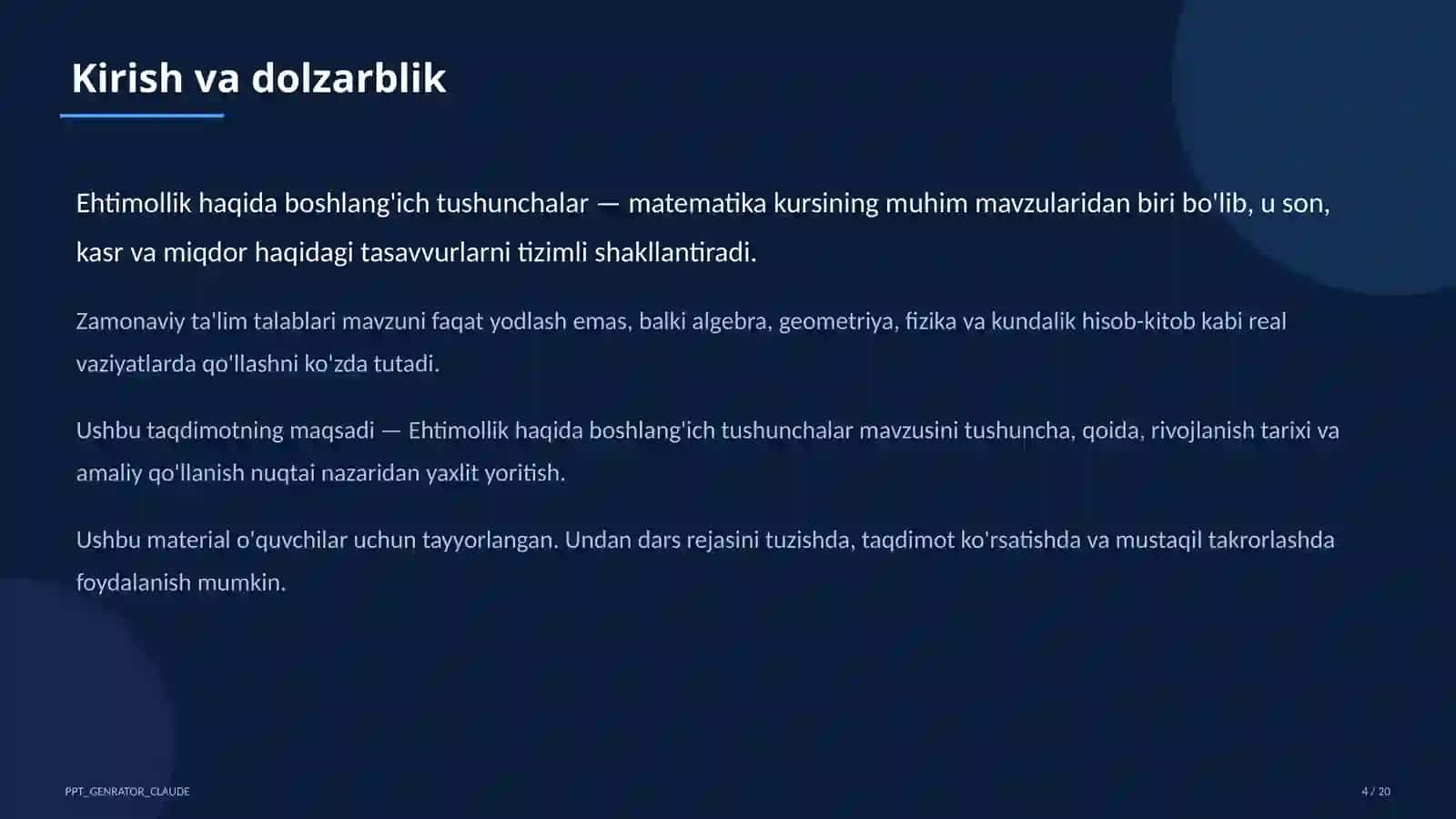 Ehtimollik haqida boshlang'ich tushunchalar (6-sinf) 4