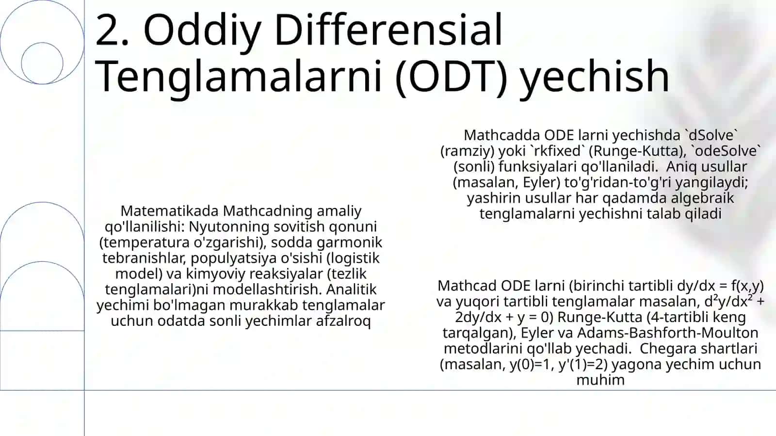 Differentsial tenglamalarga yechish 4